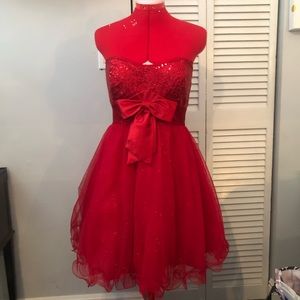 Red strapless minidress party/homecoming